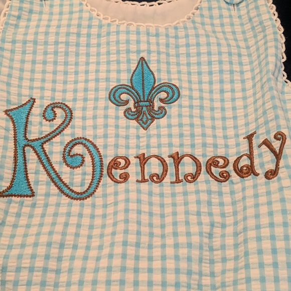 EUC mongrammed fleur de lis "Kennedy" outfit sz 4T - Picture 2 of 3